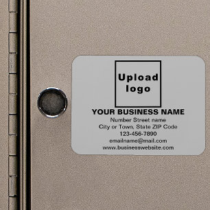 Bedrijfsmerk op Grijze Rechthoek Flexibele Magneet