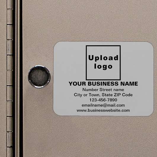 Bedrijfsmerk op Grijze Rechthoek Flexibele Magneet