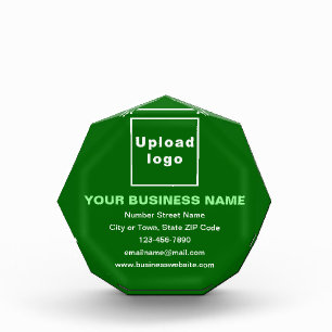 Bedrijfsmerk op Groene Achthoekige Vorm Fotoblok