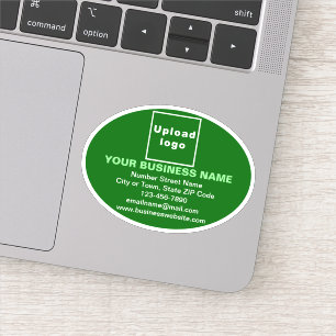 Bedrijfsmerk op Groene Ovale Vorm Vinyl Sticker