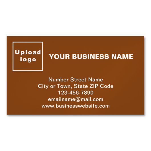 Bedrijfsmerk op kleine bruine magnetische Kaart Magnetisch Visitekaartje (Voorkant)
