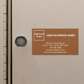 Bedrijfsmerk op kleine bruine magnetische Kaart Magnetisch Visitekaartje