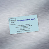 Bedrijfsmerk op Kleine Lichtblauwe Magnetische Kaa Magnetisch Visitekaartje (Voorbeeld)