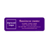 Bedrijfsmerk op label met Paars retouradres (Voorkant)