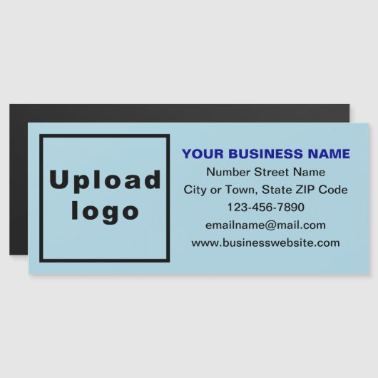 Bedrijfsmerk op Lange Lichtblauwe Magnetische Kaar (Voorkant / Achterkant)