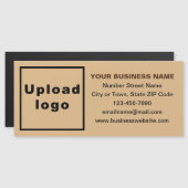 Bedrijfsmerk op Lange Lichtbruine Magnetische Kaar (Voorkant / Achterkant)