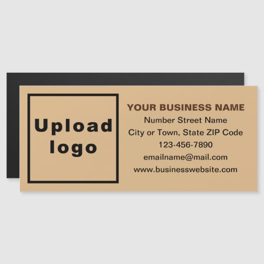 Bedrijfsmerk op Lange Lichtbruine Magnetische Kaar (Voorkant / Achterkant)