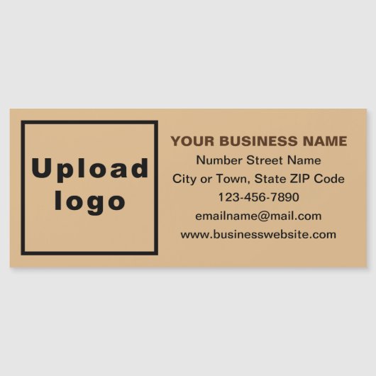 Bedrijfsmerk op Lange Lichtbruine Magnetische Kaar (Voorkant)