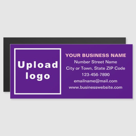 Bedrijfsmerk op Lange Paarse Magnetische Kaart (Voorkant / Achterkant)
