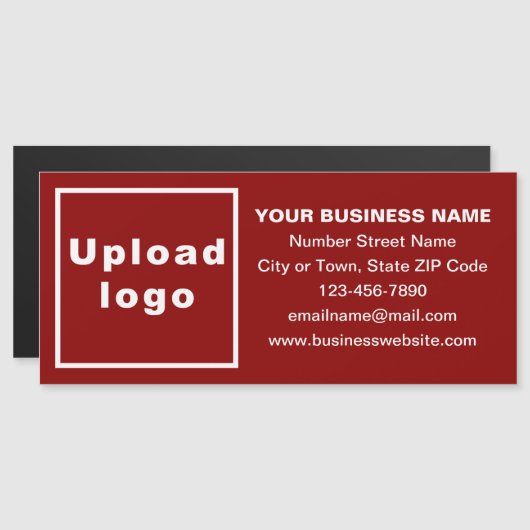 Bedrijfsmerk op Lange Rode Magnetische Kaart (Voorkant / Achterkant)