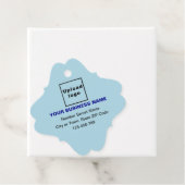 Bedrijfsmerk op Lichtblauw Fancy Vierkant Label (In situ)