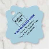 Bedrijfsmerk op Lichtblauw Fancy Vierkant Label (Voorkant)