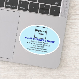 Bedrijfsmerk op Lichtblauw Ovaal Vorm Vinyl Sticker