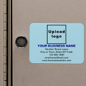 Bedrijfsmerk op Lichtblauwe Rechthoek Flexibel Magneet