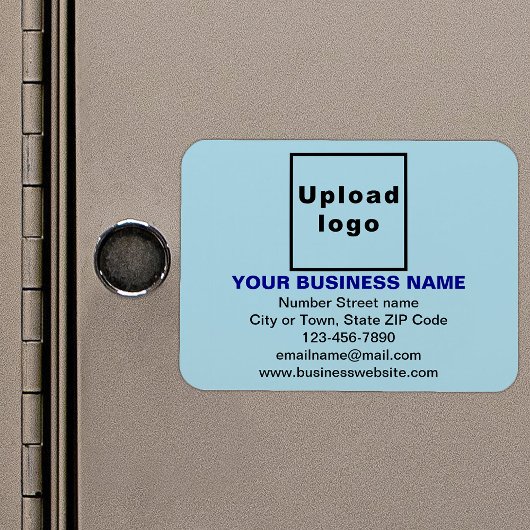 Bedrijfsmerk op Lichtblauwe Rechthoek Flexibel Magneet