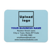 Bedrijfsmerk op Lichtblauwe Rechthoek Flexibel Magneet (Horizontaal)