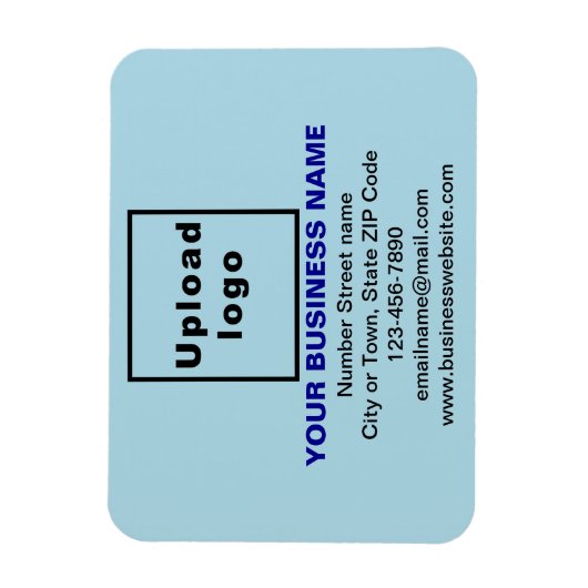 Bedrijfsmerk op Lichtblauwe Rechthoek Flexibel Magneet (Verticaal)