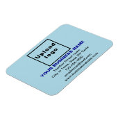 Bedrijfsmerk op Lichtblauwe Rechthoek Flexibel Magneet (Linkerzijde)