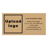 Bedrijfsmerk op Lichtbruine Glanzende Rechthoek Perfect Poster (Voorkant)