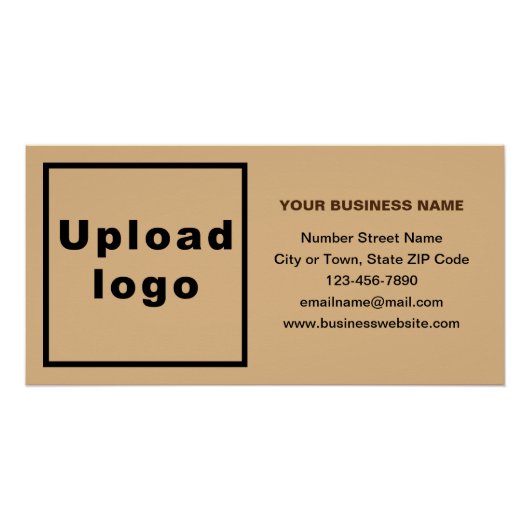 Bedrijfsmerk op Lichtbruine Glanzende Rechthoek Perfect Poster (Voorkant)