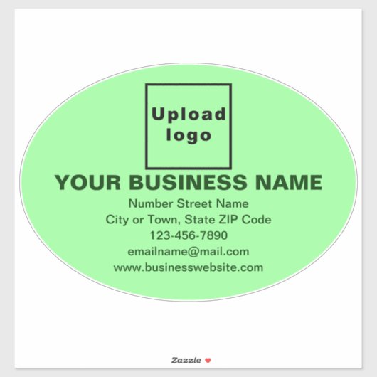 Bedrijfsmerk op Lichtgroen Groot Ovaal Vinyl Sticker (Vel)