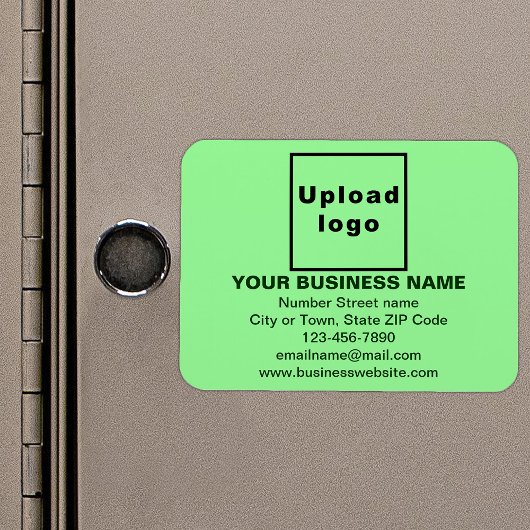 Bedrijfsmerk op Lichtgroene Rechthoek Flexibel Magneet