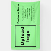 Bedrijfsmerk op lichtgroene rechthoekbanner spandoek (Verticaal)