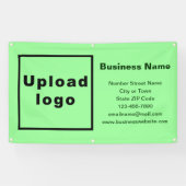 Bedrijfsmerk op lichtgroene rechthoekbanner spandoek (Horizontaal)