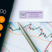 Bedrijfsmerk op Monochrome Paarse Terugkeeradres Etiket