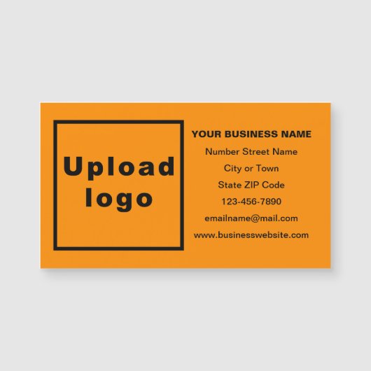 Bedrijfsmerk op Oranje Kleur Magnetische Kaart (Voorkant)
