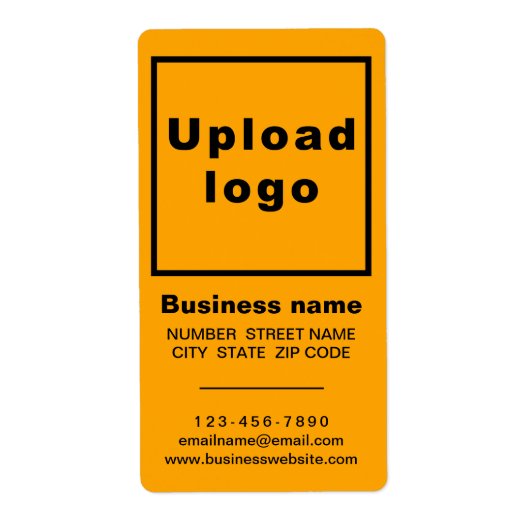 Bedrijfsmerk op Oranje Portret Verzendlabel (Voorkant)