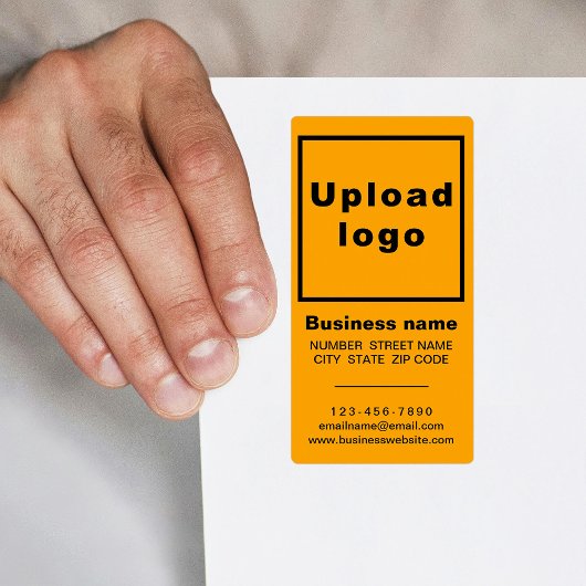 Bedrijfsmerk op Oranje Portret Verzendlabel