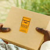 Bedrijfsmerk op Oranje Portret Verzendlabel