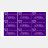 Bedrijfsmerk op Paars kleefetiket met rechthoek Labels (Vel)