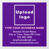 Bedrijfsmerk op Paarse Vierkante Venster Cling Raamsticker (Vel)