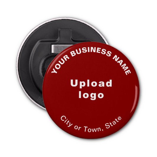 Bedrijfsmerk op Rode Kleine Ronde Flessenopener Button Flesopener (Voorkant)