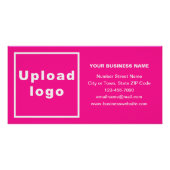 Bedrijfsmerk op Roze Rechthoek Glanzend Poster (Voorkant)