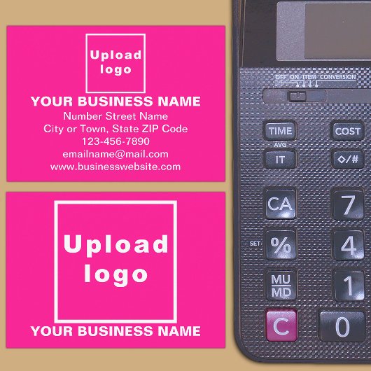 Bedrijfsmerk op Roze Rechthoekige Behuizing Kaart