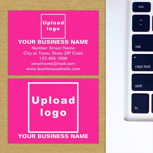 Bedrijfsmerk op Roze Rechthoekige Behuizing Kaart