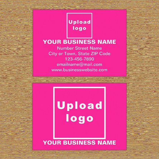 Bedrijfsmerk op Roze Rechthoekige Behuizing Kaart