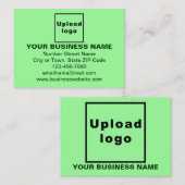 Bedrijfsmerk op Small Light Green Rectangle Flat Notitiekaartje (Voorkant / Achterkant)