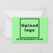 Bedrijfsmerk op Small Light Green Rectangle Flat Notitiekaartje (Achterkant)