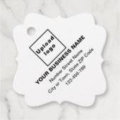 Bedrijfsmerk op Wit Fancy Vierkant Vorm Label (Voorkant)
