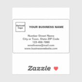 Bedrijfsmerk op Witte Rechthoek Vinyl Sticker (Vel)