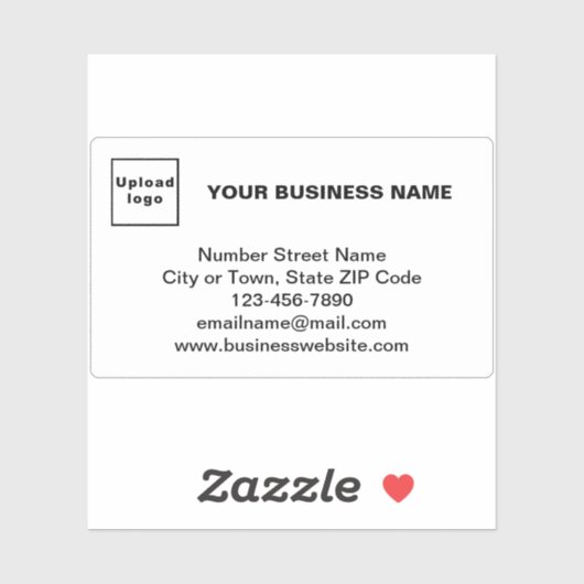 Bedrijfsmerk op Witte Rechthoek Vinyl Sticker (Vel)