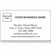 Bedrijfsmerk op Witte Rechthoek Vinyl Sticker (Voorkant)