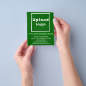 Bedrijfsmerknaam op groene flyer (Hand)