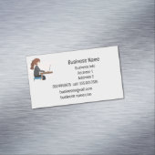 Bedrijfsnaam Aangepaste persoon op bureau Magnetisch Visitekaartje (Voorbeeld)