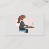 Bedrijfsnaam Aangepaste persoon op bureau Visitekaartje (Achterkant)