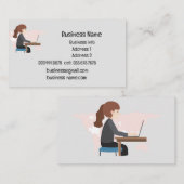 Bedrijfsnaam Aangepaste persoon op bureau Visitekaartje (Voorkant / Achterkant)